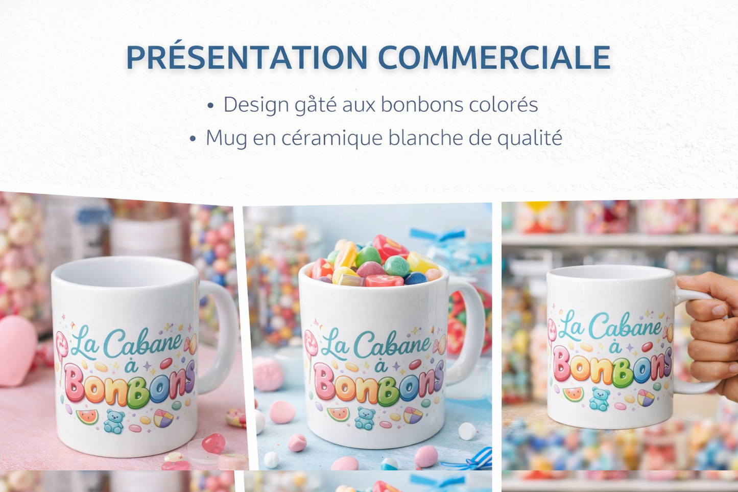 Mug "La Cabane à Bonbons ou personnalisé