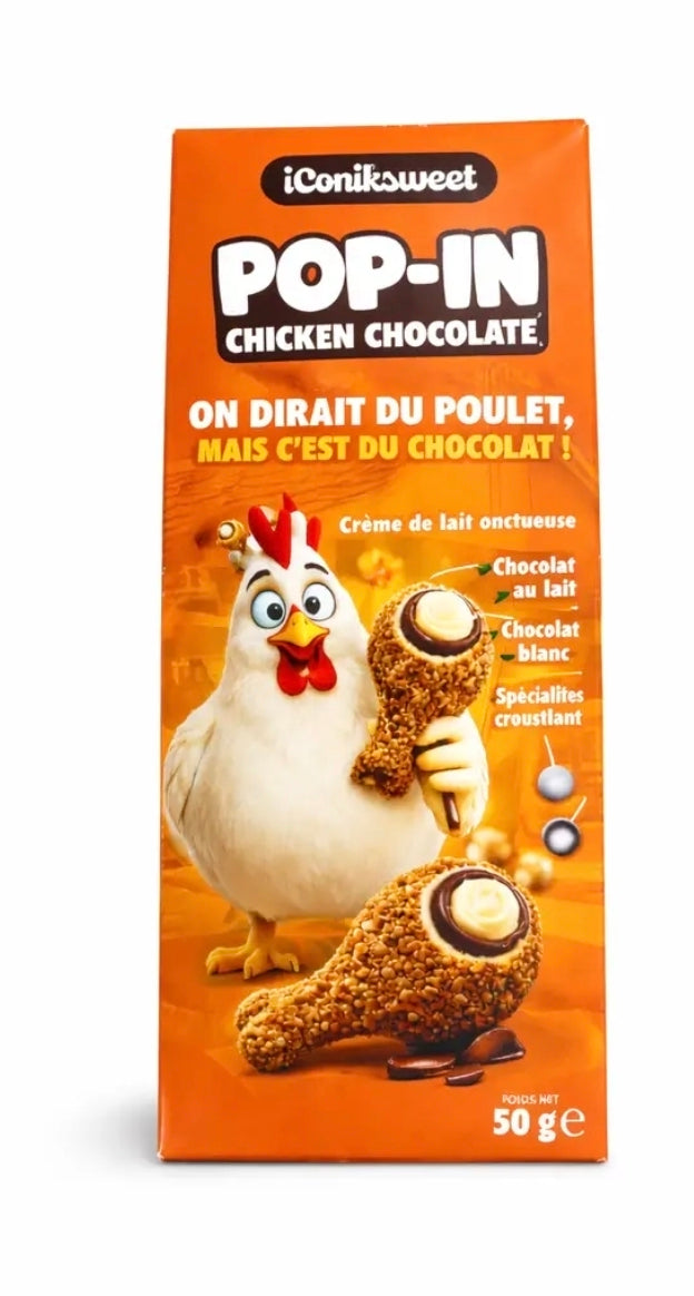 Chocolat en forme de pilon de poulet – Chocolat au lait & blanc