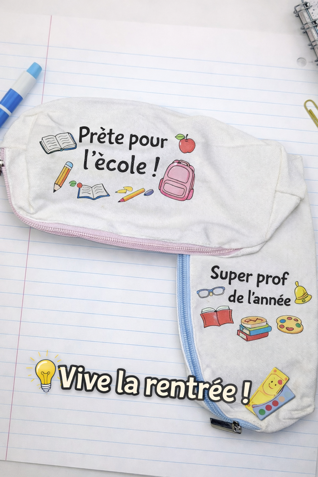 Trousse scolaire personnaliser (fermeture bleu)